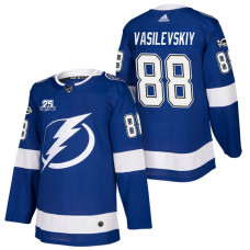 Tampa Bay Lightning #88 Andrei Vasilevskiy Blue 2018 New Season Home Authentic Jersey With Anniversary Patch