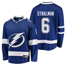 Tampa Bay Lightning #6 Breakaway Player Anton Stralman Jersey 2022 Stanley Cup Finals Patch Blue