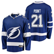 Tampa Bay Lightning #21 Breakaway Player Brayden Point Jersey 2022 Stanley Cup Finals Patch Blue