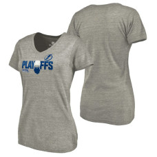 Women's Tampa Bay Lightning Bound Team Favorite Tri-Blend V-Neck T-shirt Heather Grey