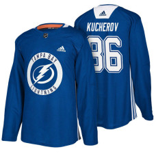 Tampa Bay Lightning #86 Blue New Season Practice Nikita Kucherov Jersey 2022 Stanley Cup Finals Patch