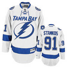 Tampa Bay Lightning Steven Stamkos #91 White Away Authentic Jersey 2022 Stanley Cup Finals Patch