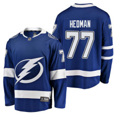 Tampa Bay Lightning #77 Breakaway Player Victor Hedman Jersey Blue