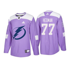 Tampa Bay Lightning #77 Victor Hedman Purple 2018 Adidas Authentic Hockey Fights Cancer Jersey