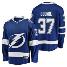 Tampa Bay Lightning #37 Breakaway Player Yanni Gourde Jersey Blue