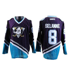 Anaheim Ducks Teemu Selanne #8 Purple/Turquoise Throwback Jersey