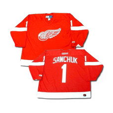 Detroit Red Wings Terry Sawchuk #1 Red Throwback Jersey