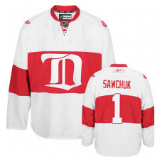 Detroit Red Wings Terry Sawchuk #1 White Alternate Jersey