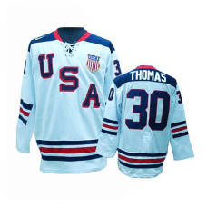 USA Team Tim Thomas #30 White Premier Olympic Jersey