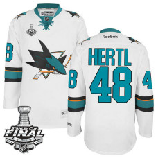 San Jose Sharks Tomas Hertl #48 White 2016 Stanley Cup Away Champions Jersey