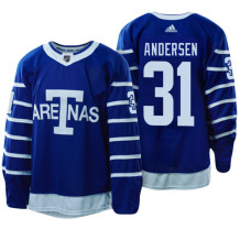 Toronto Maple Leafs #31 Frederik Andersen Blue 1918 Arenas Throwback Jersey