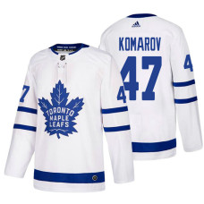 Toronto Maple Leafs #47 Leo Komarov White 2017-2018 Adidas Away Jersey