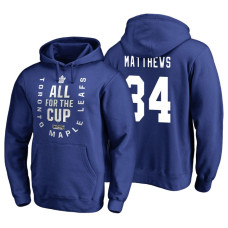 Toronto Maple Leafs #34 Auston Matthews Blue 2018 Stanley Cup Playoffs Hoodie