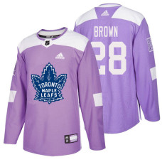 Toronto Maple Leafs #28 Connor Brown Purple Hockey Fights Cancer Authentic Jersey