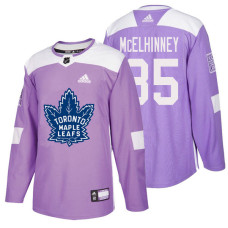 Toronto Maple Leafs #35 Curtis McElhinney Purple Hockey Fights Cancer Authentic Jersey