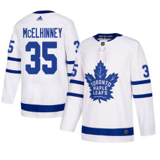 Toronto Maple Leafs #35 White Authentic Away Curtis McElhinney Jersey