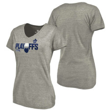 Women's Toronto Maple Leafs Bound Team Favorite Tri-Blend V-Neck T-shirt Heather Grey