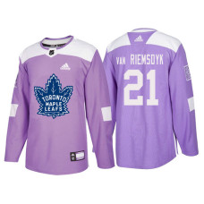 Toronto Maple Leafs #21 James Van Riemsdyk Purple Hockey Fights Cancer Authentic Jersey