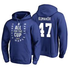 Toronto Maple Leafs #47 Leo Komarov Blue 2018 Stanley Cup Playoffs Hoodie