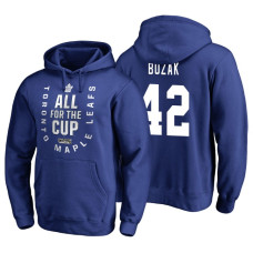 Toronto Maple Leafs #42 Tyler Bozak Blue 2018 Stanley Cup Playoffs Hoodie