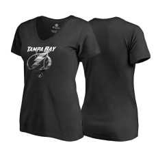 Women's Toronto Maple Leafs Black V-neck Midnight Mascot Team T-shirt