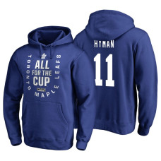 Toronto Maple Leafs #11 Zach Hyman Blue 2018 Stanley Cup Playoffs Hoodie