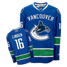 Vancouver Canucks Trevor Linden #16 Navy Blue Home Jersey