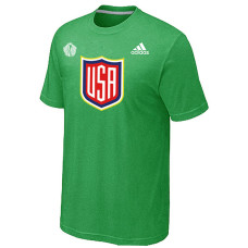 US Hockey Adidas Apple Green 2016 World Cup of Hockey Primary Logo T-Shirt