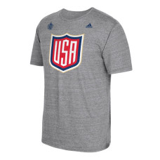 US Hockey Adidas Gray 2016 World Cup of Hockey Distressed Logo Tri-Blend Ultimate Climalite T-Shirt