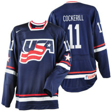 USA Team #11 Logan Cockerill Navy Blue 2017 WJSS Team Young Player Underway Jersey