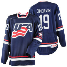 USA Team #19 Sasha Chmelevski Navy Blue 2017 WJSS Team Young Player Underway Jersey