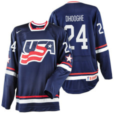 USA Team #24 Sean Dhooghe Navy Blue 2017 WJSS Team Young Player Underway Jersey