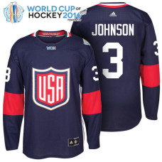 Usa Team #3 Jack Johnson 2016 World Cup of Hockey Navy Jersey