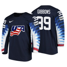 USA Team #39 Brian Gibbons 2018 IIHF World Championship Black Player Jersey