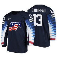 USA Team #13 Johnny Gaudreau 2018 IIHF World Championship Black Player Jersey