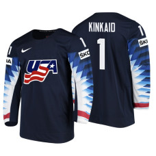 USA Team #1 Keith Kinkaid 2018 IIHF World Championship Black Player Jersey