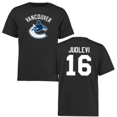 Vancouver Canucks Olli Juolevi #16 Black 2016 Draft Short Sleeve Logo T-Shirt