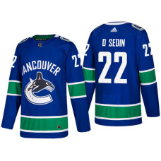 Vancouver Canucks #22 Daniel Sedin Blue 2017-2018 Season Home Jersey