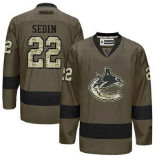 Vancouver Canucks Daniel Sedin #22 Green Camo Player Jersey