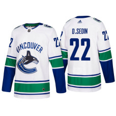 Vancouver Canucks #22 Daniel Sedin White 2017-2018 Season Away Jersey