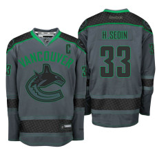 Vancouver Canucks #33 Henrik Sedin Storm Cross Check Fashion Jersey