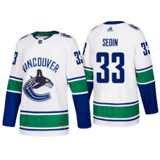 Vancouver Canucks #33 Henrik Sedin White 2017-2018 Season Away Jersey