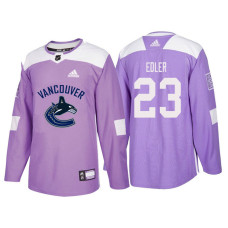 Vancouver Canucks #23 Alexander Edler Purple Hockey Fights Cancer Authentic Jersey