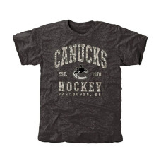 Vancouver Canucks Black Camo Stack Tri-Blend T-Shirt