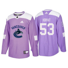 Vancouver Canucks #53 Bo Horvat Purple Hockey Fights Cancer Authentic Jersey