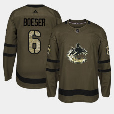 Vancouver Canucks #6 Camo Salute To Service Brock Boeser Jersey