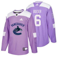 Vancouver Canucks #6 Brock Boeser Purple Hockey Fights Cancer Authentic Jersey