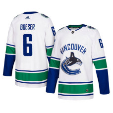 Vancouver Canucks #6 White Authentic Away Brock Boeser Jersey