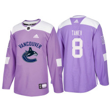 Vancouver Canucks #8 Christopher Tanev Purple Hockey Fights Cancer Authentic Jersey