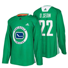 Vancouver Canucks #22 Green New Season Practice Daniel Sedin Jersey